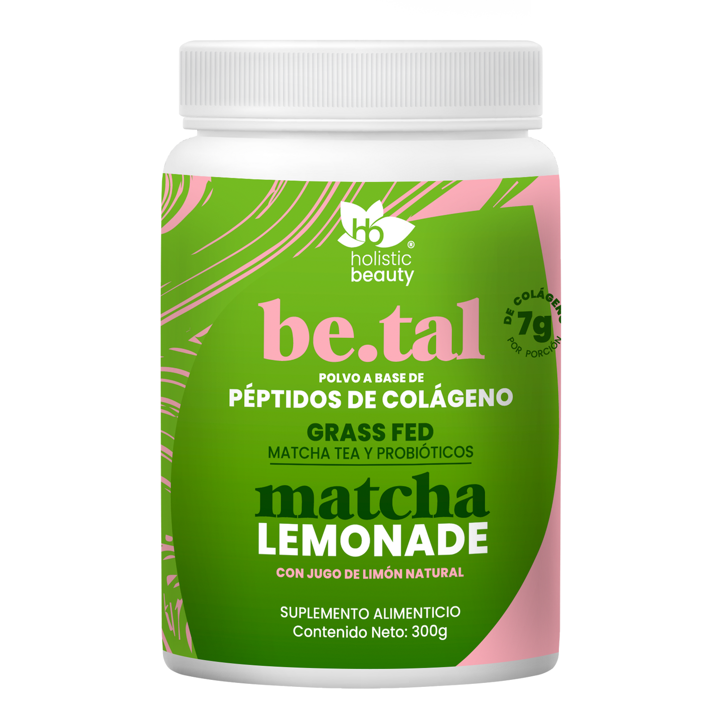 Péptidos de Colágeno sabor Matcha Lemonade de 300 g | Holistic Beauty®