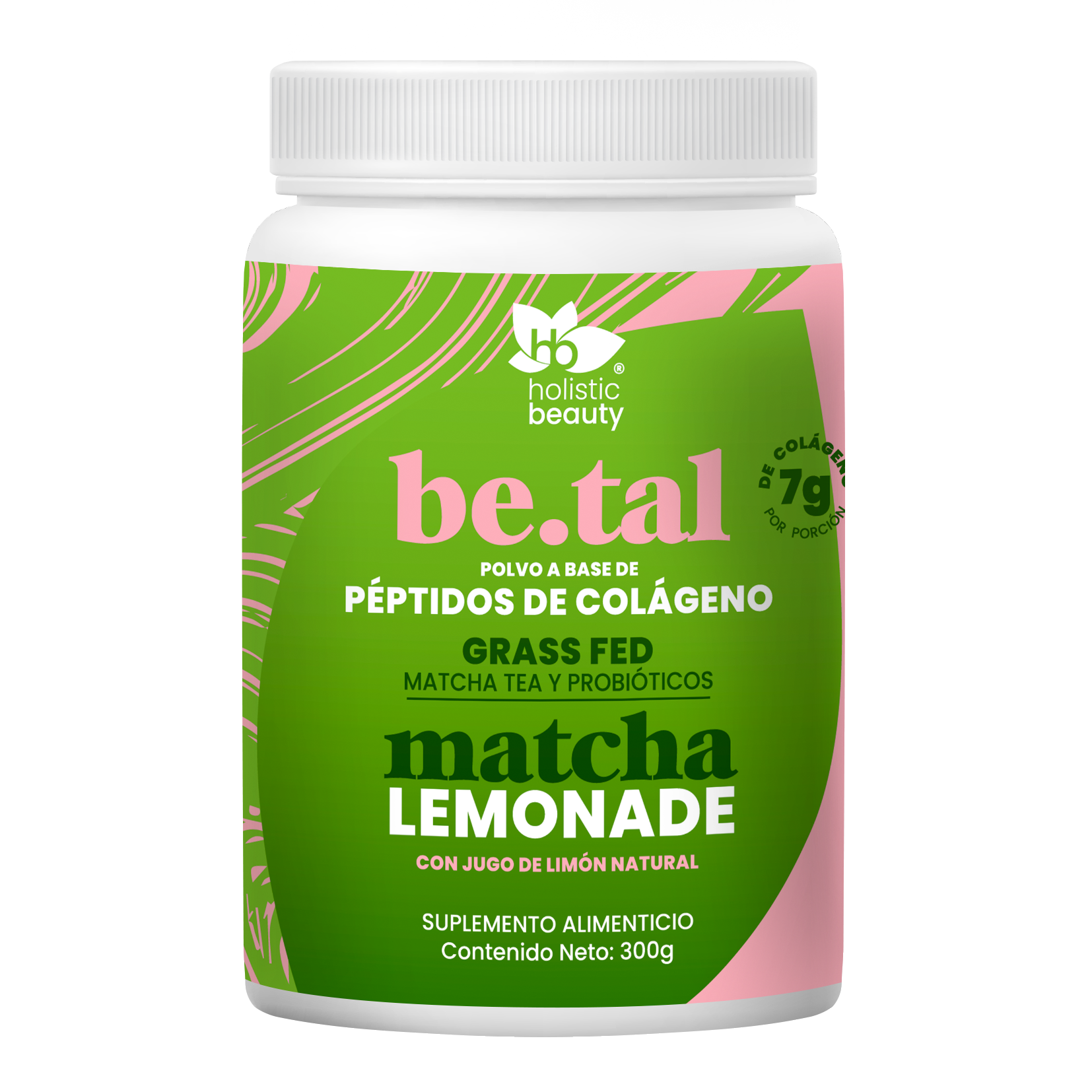 Péptidos de Colágeno sabor Matcha Lemonade de 300 g | Holistic Beauty®